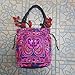 Rhapsody Hmong Tribal Ethnic Thai Indian Vintage Style Embroidered Hobo Shoulder Bag, Pink, Medium