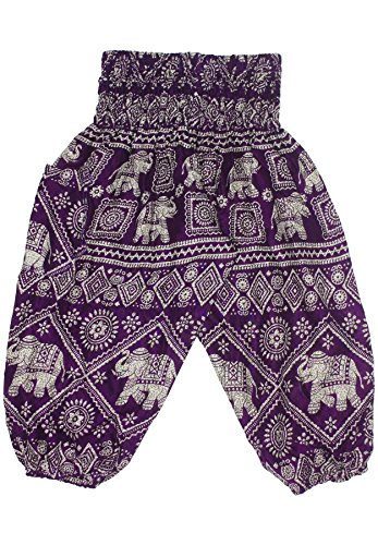 Best Yoga Clothing from Top to Bottom 51 Lofbaz Kids Hippy Gphsy Child Elephant Stamp Bohemian Pants Dark Purple Size 3/4 Years