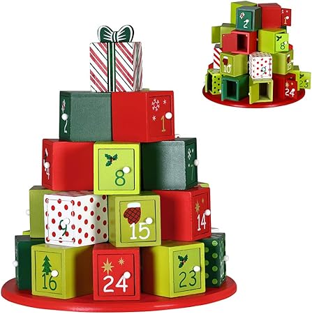 Addobbi Natalizi Amazon.Bakaji Calendario Dell Avvento Di Natale In Legno Con 24 Cassetti Numerati Per Sorpresa Decorazioni Addobbi Natalizi Casa Pacchi Regalo Amazon It Casa E Cucina