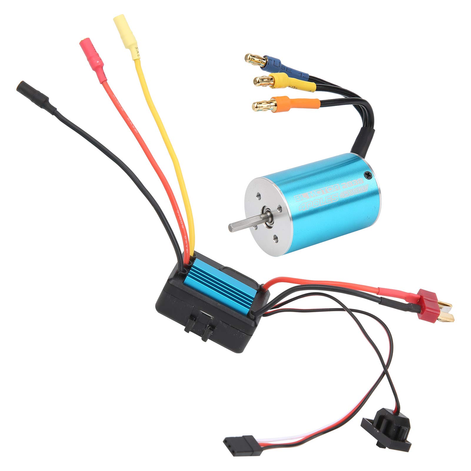 Dilwe Motor ESC Combo, 2838 4500KV 4P Sensorless Brushless Motor + 35A Brushless ESC Suitable for 1/14 1/16 1/18 RC Model Cars