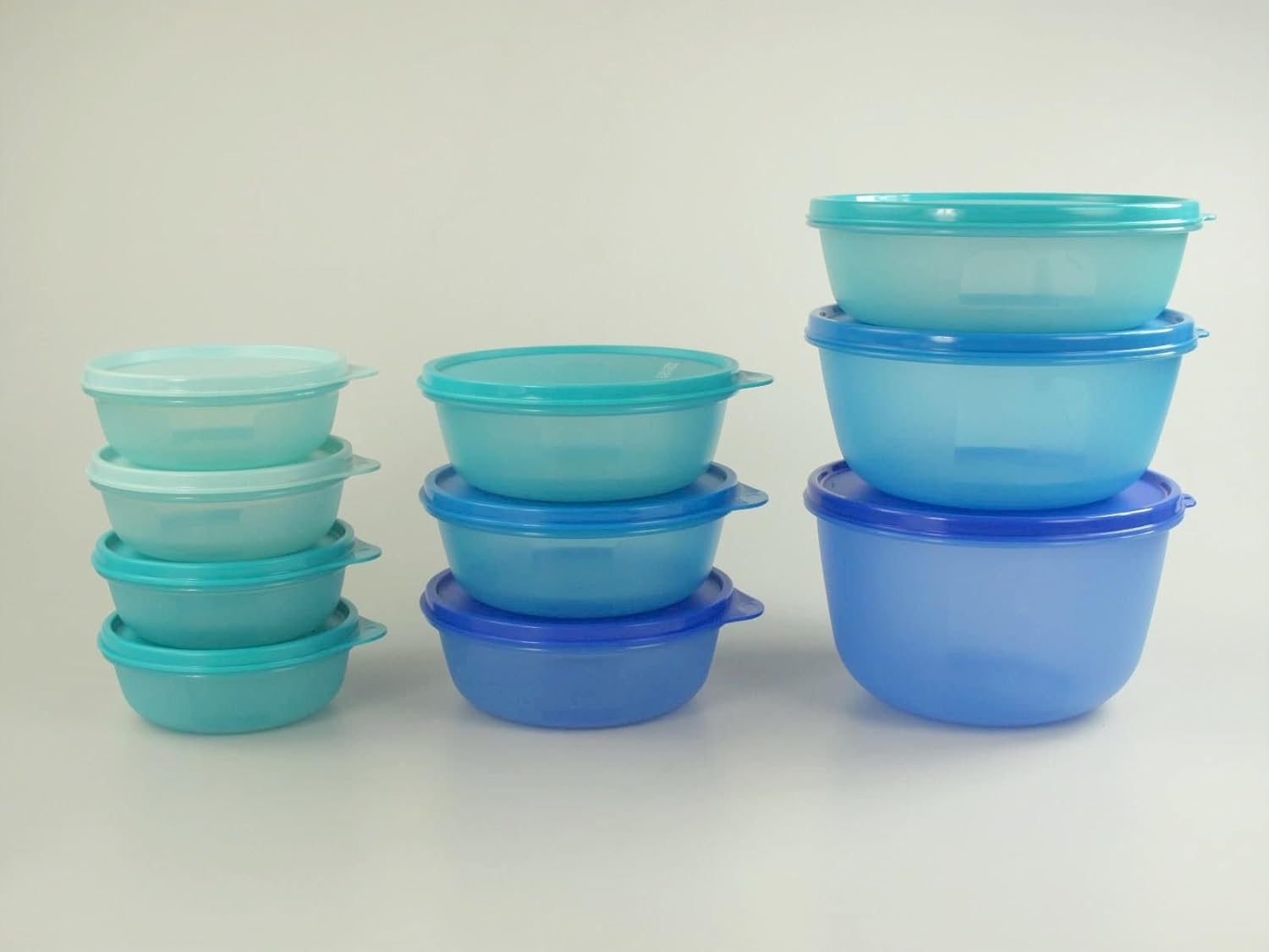 TUPPERWARE Astrales grandes 2L+1,5L+1L+600ml azul oscuro+azul+turquesa+ ...