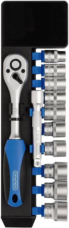 Dd12 m/PR carré d'entraînement métrique Douille et cliquet Ensemble, Bleu, 3/20,3 cm, Lot de 12 pièces