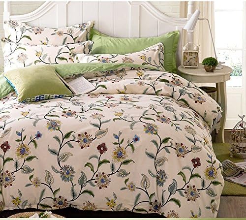 InfiniteS 3 Pieces Pure Cotton Print Reversible Duvet Cover Set of 1 Piece Duvet Cover and 2 Pieces Pillow Shams ( NOT Including Comforter) (Full / Queen 3Pcs, Style05)