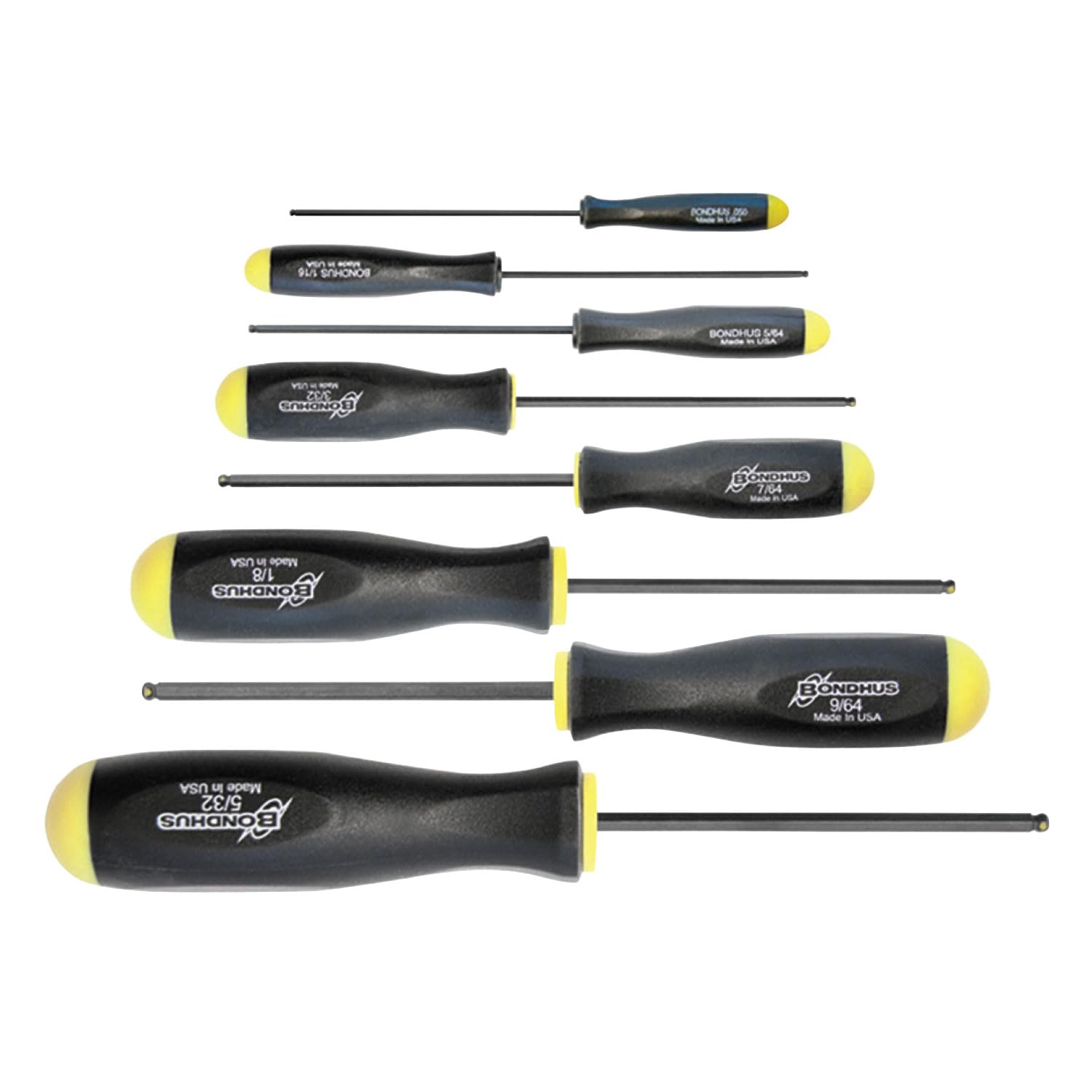 BONDHUS, PBSX8S PROHOLD BALLDRIVER HEX Set 0.050"-5/32", 74632