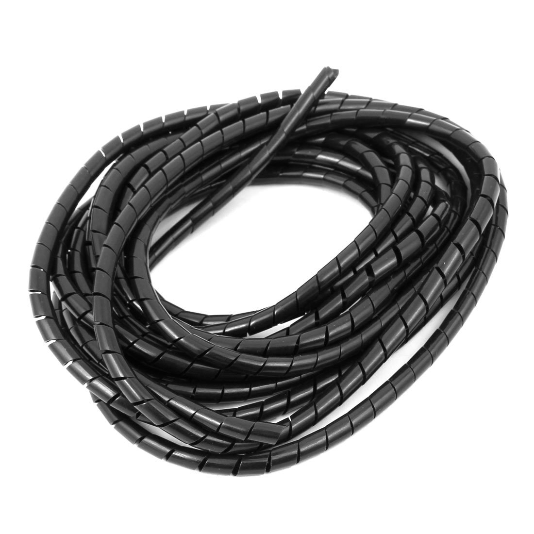 Sourcingmap 5mm Flexible Spiral Tube Cable Wire Wrap Computer Manage Cord Black 4 Meter