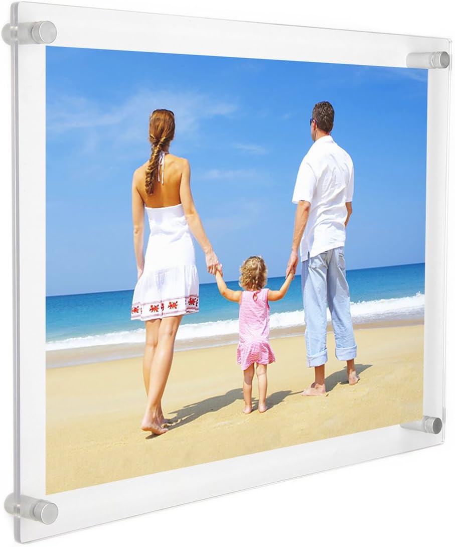 12x16 and 11x17 Clear Acrylic Wall Mount Picture Frames A3 Size