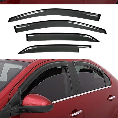 Autodayplus Black Acrylic Window Visors For 2009-2013 Toyota Corolla Sedan (4-Piece Set)