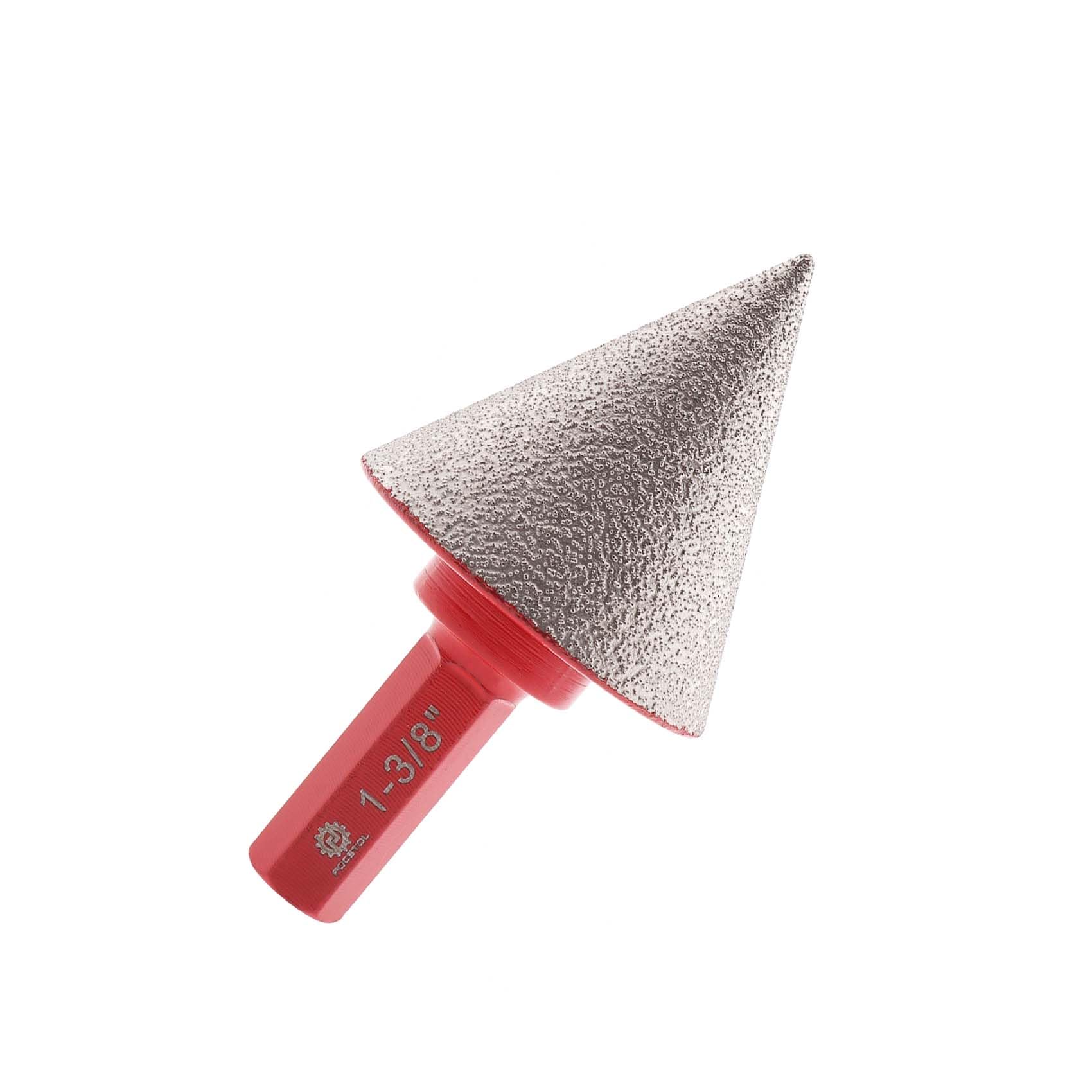 FOCSTOL Diamond Beveling Chamfer Bit - 35mm Countersink Drill Bits with Hex Shank for Existing Holes Enlarging Shaping Trimming in Tile Porcelain Ceramic Granite Marble