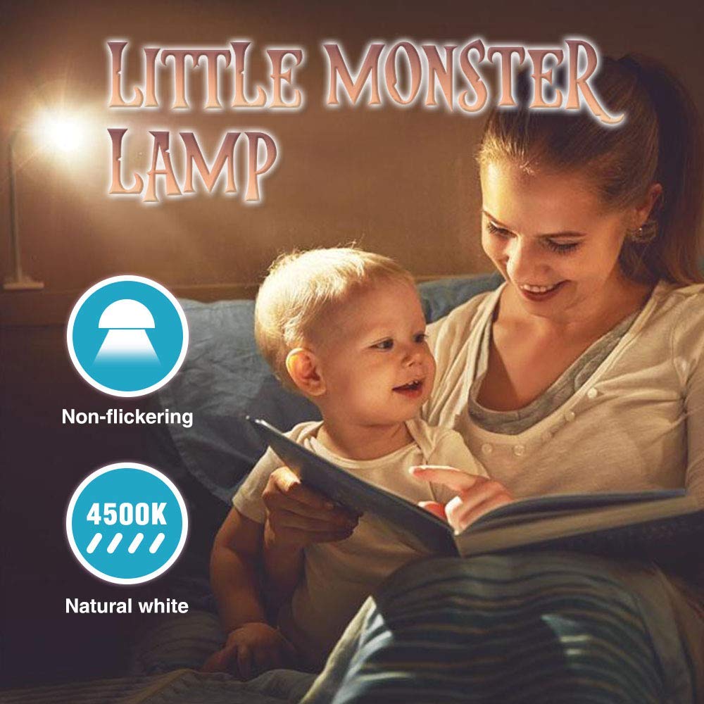 Cute Rechargeable 15 LEDs Clip On Light 4500K 3 Brightness Dimmable Book Light with Flexible Gooseneck Up to 40 Hours Battery-Operated-Reading-Light-Rechargeable for Bed Bookworms and Kids