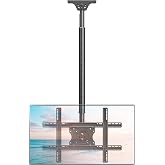 Ceiling TV Mount for 37"-75" TVs, 360&deg; Swivel, 57" Height Adjustable | Hanging TV Bracket for Flat Pitched Roof, Full Motion Wall Mount, Cable Management, Holds up to 99 lbs, Max VESA 600x400mm
