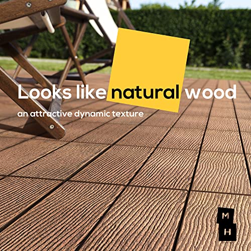 MERCHY HERO Balcony Flooring 12Pack Interlocking Deck Tiles 12 x