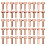 uxcell 100Pcs Copper Solid Rivets, 3/32" x