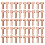 uxcell 100Pcs Copper Solid Rivets, 3/32" x