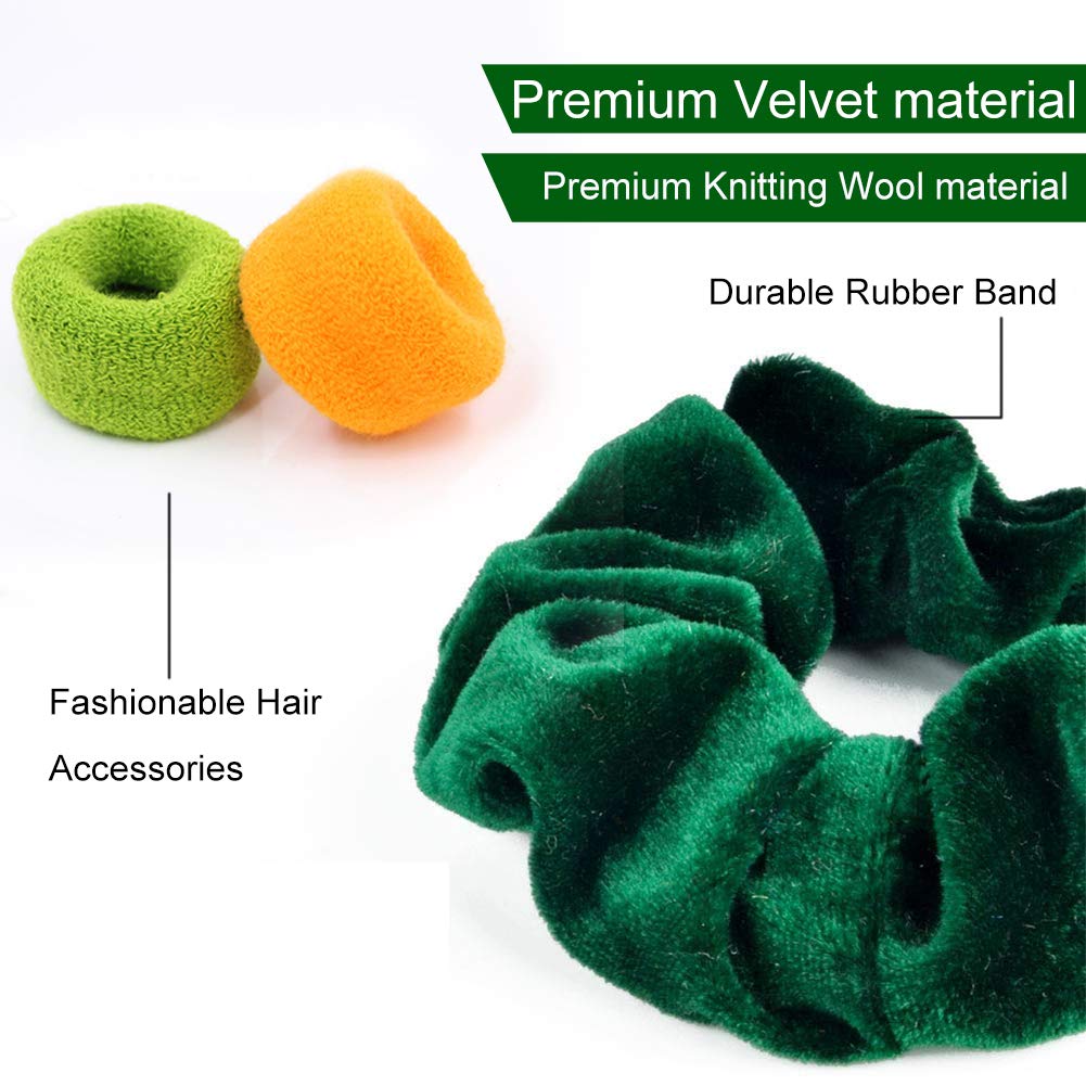 AUOTO 50 Pcs Velvet Hair Scrunchies Colorful Elastic Velvet Hair Bands Scrunchy Hair Ties Ropes Scrunchie for Women and Girls Hair Accessories