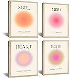 Framed 4 colorful abstract halo posters angel
