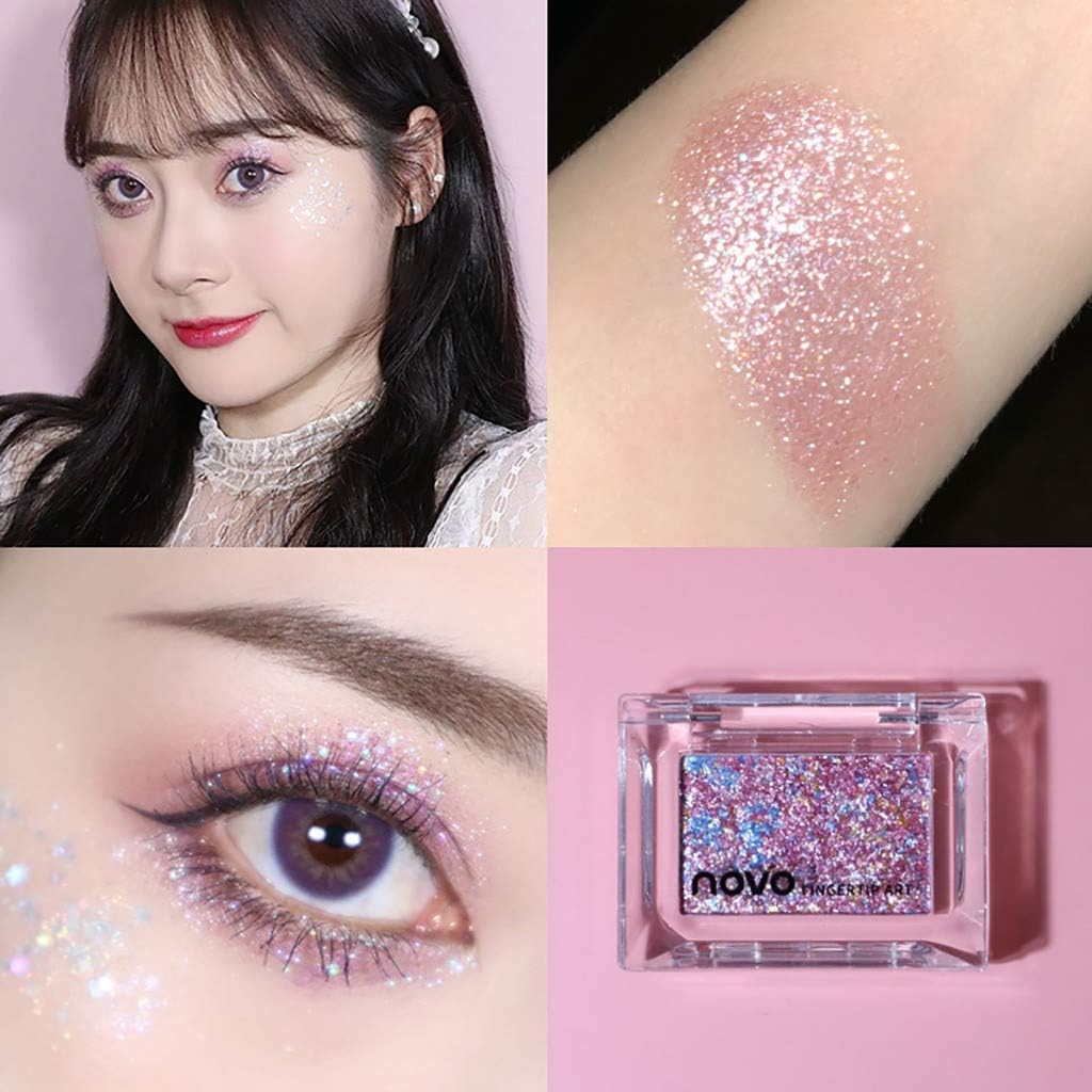 Iulove Monochrome Eyeshadow Ten Color Wave Light Fish Scale Rose Eyeshadow, High Glitter Monochrome Fingertips Cool Trend Eyeshadow 10 Colors to Choose from (J)