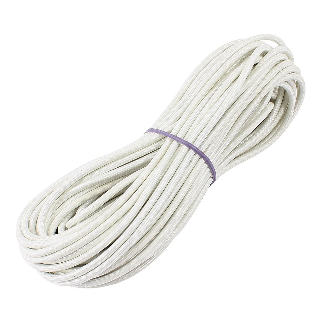 sourcingmap 15 Meter/50ft 2mm2 230C Flexible Silicone High Temperature Braided Wire Cable White