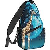 Famame Giraffe Sling Backpack Chest Bag Crossbody Shoulder Bag Gym Cycling Travel Hiking Daypack For Men Women