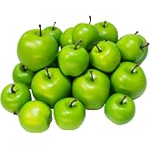 Winlyn 20 Pcs Artificial Green Apples Simulation Decorative Apples Lifelike Realistic Fake Fruits for Home Kitchen D&eacute;cor Photo Props Bowl Basket Filler Wreath Making Fruit Display