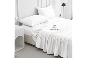 SKYMOOD Soft Cooling Queen Sheet Set - Luxury Bed Sheets for Queen Size Bed, Deep Pocket Silky Sheets, Hotel Breathable Bedding Sheets and Pillowcases, Wrinkle Free Oeko-Tex Sheets 4 Piece