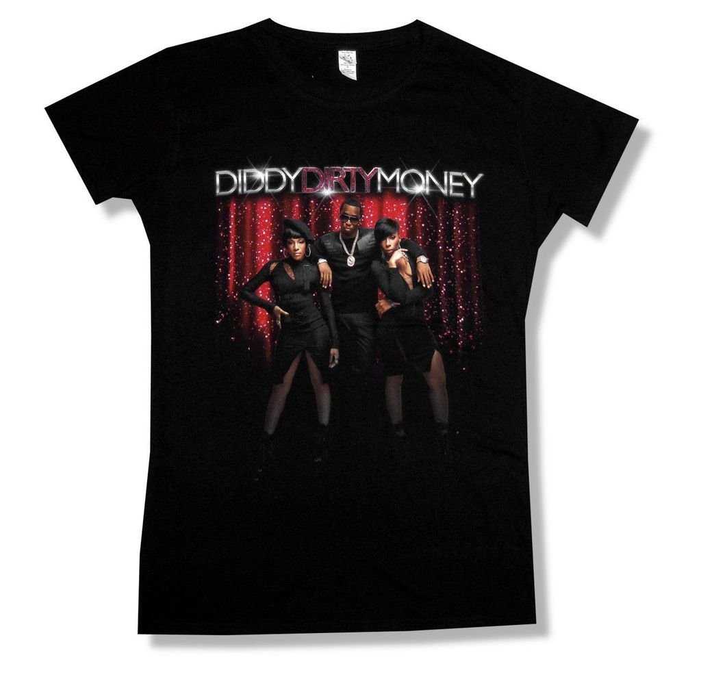  P Diddy Bling Dirty Money Girls Black T Shirt Puff Daddy Soft