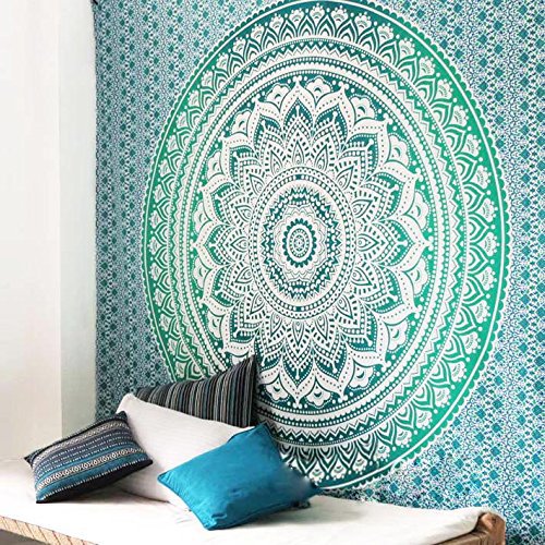 Aakriti Gallery Baumwolle Mandala Wandteppich Wandbehang - Böhmische Tagesdecke, Boho Decke/Überwurf Wandteppiche für… – Bild 3