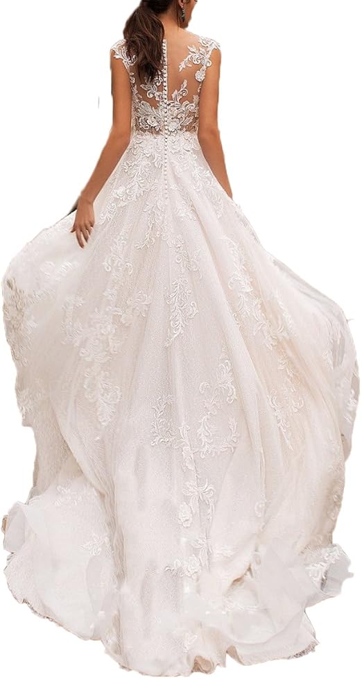 a line backless wedding dress