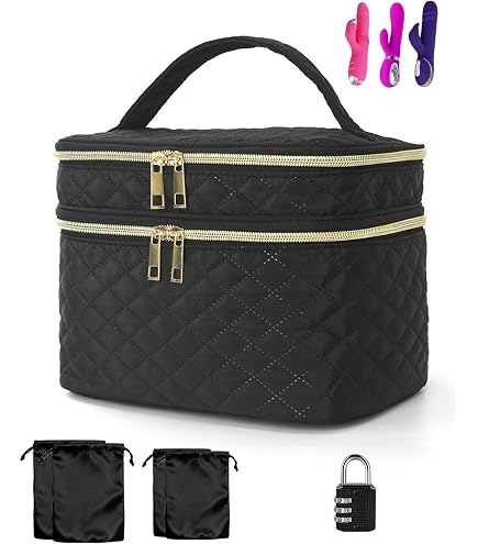 Sibosen Discreet Lockable Storage Bag – Adult Toy Organizer, 15.8″ X 11.8″ X 8.3″ (Gray)