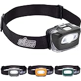 GORILLA GRIP Ultra Bright High Lumens LED Head Lamp, 7 Light Modes Water Resistant IPX4 Headlamp, Adjustable Headband, Batter