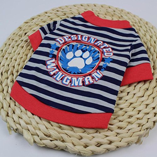 Sunward Christmas Pet Dog Cotton Costume Small Dog Cat Pet Clothing Pet Vest Puppy T Shirt Apparel (XS, Red 1)