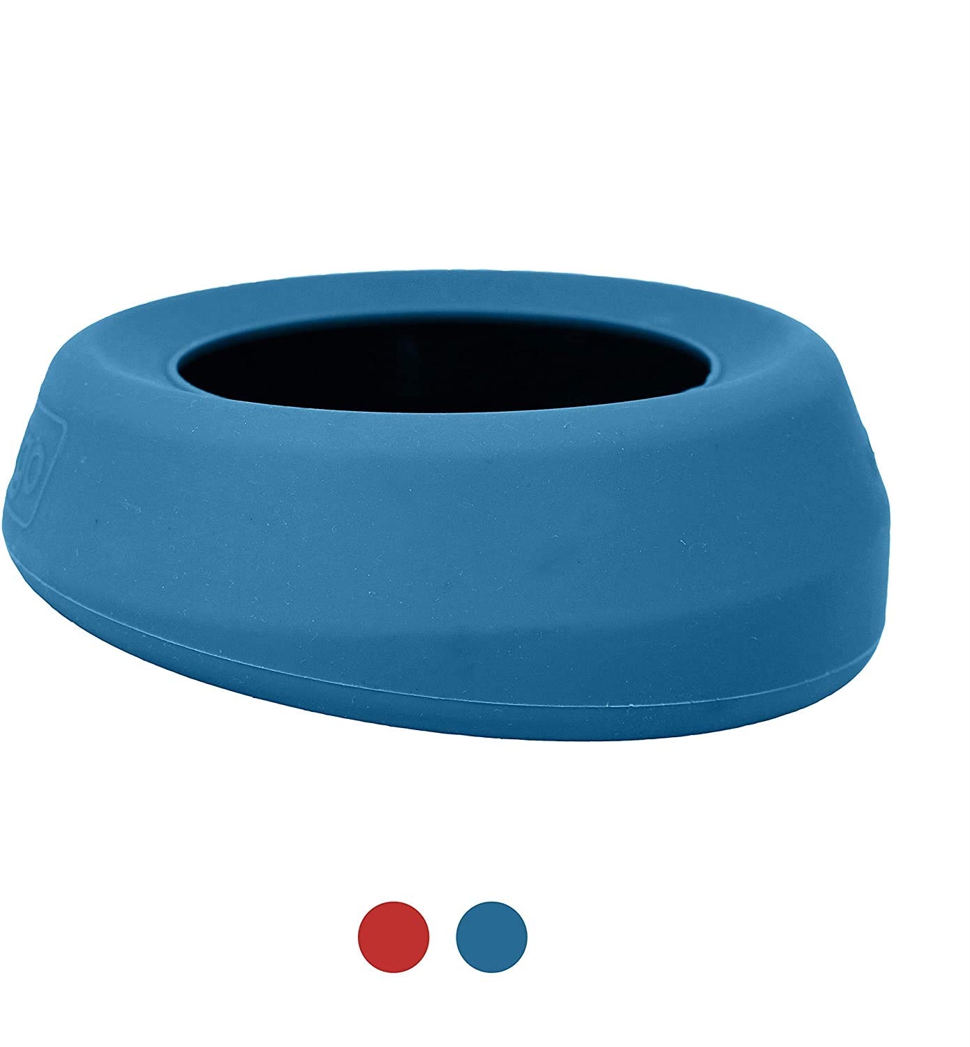 Kurgo Splash Free Wander Dog Water Bowl - Anti-Splash Rim - Travel Friendly - Food Grade Silicone - Compact Wedge Shape - Dishwasher-Safe Bowl - Holds 710 ml - Coastal Blue