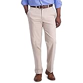 Haggar Men's Iron Free Premium Khaki Classic Fit Flat Front Expandable Waist Casual Pant (Regular and Big & Tall Sizes)