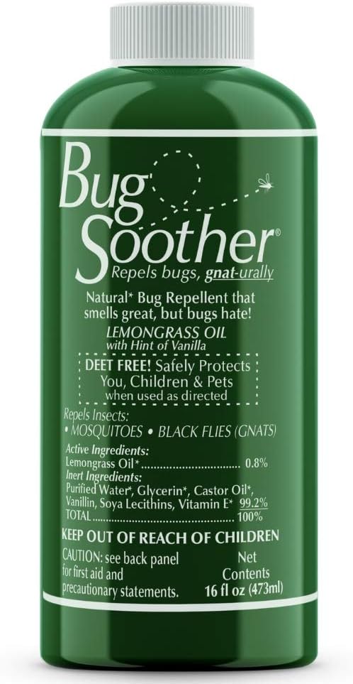 Bug Soother Refill 16 oz - Natural Mosquito, Gnat and Insect Deterrent & Repellent with Essential Oils - Safe for Adults, Kids, Babies, Pets, Environment - Made in USA - DEET Free