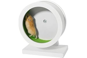 MAGOLEO 7.5 Inch Green Hamster Wheel Wooden Silent Training Exercise Wheel Quite Running Spinner Wheel for Dwarf, Gerbil, Guinea Pig, Hedgehog, Chinchilla (Green, Medium)