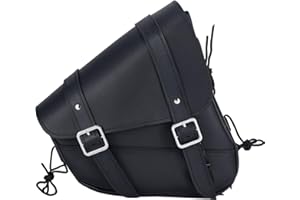 Gargoyle Bells Leather Solo Swing Arm Bag - Motorcycle Saddle Bags For Softails and Choppers - Right Side Bag (Black PVC)