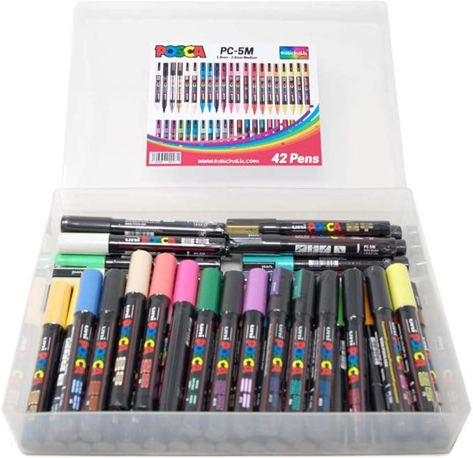 Posca PC5M Acrylic Paint Marker Mega Pack, Full Set of All 42 Colours