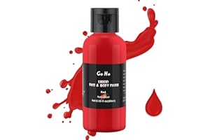 Go Ho Makeup Liquid Body Paint(2.1 oz),Red Makeup Water Based Face Paint and Body Paint for Airbrush Makeup Special FX, Cosplay, and Halloween Make up