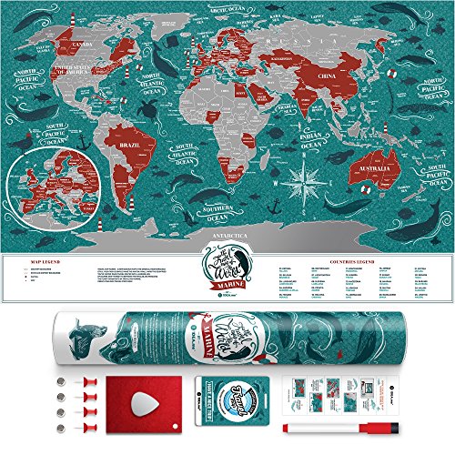 1DEA.me Small Scratch Off Travel World Map - Premium Edition - 23.6" x
15.8" - Rewritable Places I’ve Been Travel Map - US States Outlined -
Made from Flexible Plastic to Last Longer (MW)