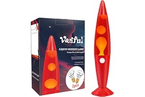 Vanful 16 Inch Liquid Motion Lamp for Adults and Kids, Large Red Magma Motion Lamp with Orange Wax for Boys Girls Room Party Decor, Big Night Light Lamp 16" Suitable for Placing in Bedroom