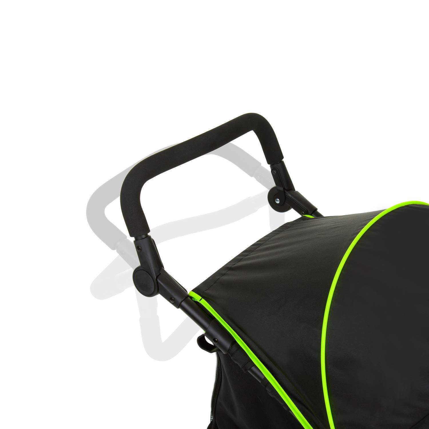hauck Runner, Black / Neon Yellow - Robuster Dreirad Buggy mit XL Lufträdern, Federung, XL Netzfenster, Verstellbarer Schieber, mit Liegefunktion für Kinder ab Geburt bis 22 kg, Faltbar 6