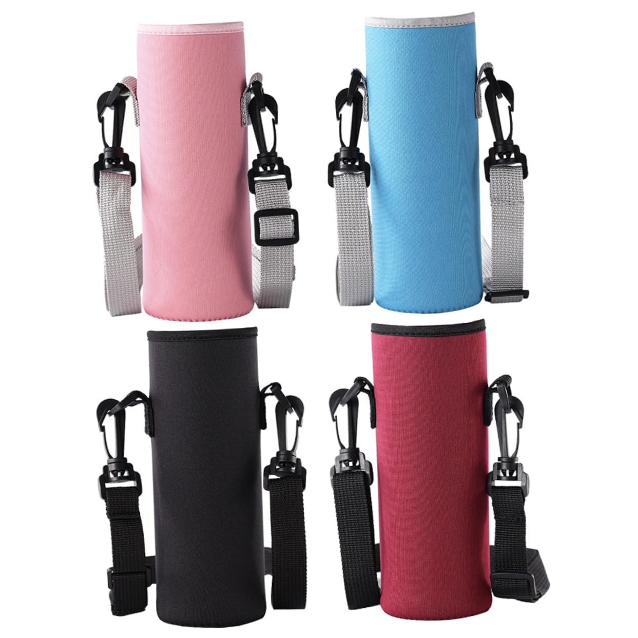 FUNOMOCYA 4pcs Reusable Cloth Water Bottle Carriers with Handle Vintage Water Bottle Holders for Hiking Camping Gym Small Medium Bottles
