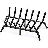 INNO STAGE Fireplace Grates Firewood Fire Wood Log Holder Rack 24 Inch with Support Inside Wrought Cast Iron Grill Fireplace 