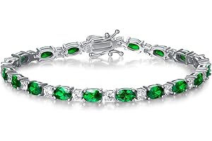 FANCIME Birthstone Bracelets Sterling Silver Tennis Bracelets Charm Fine Jewelry Christmas Gifts for Women 7"