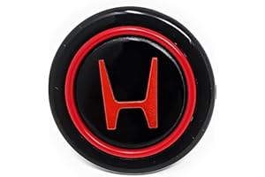 NRG INNOVATIONS NRG Steering Wheel Horn Button - Dual Contact - Black with Red "H" Logo - Part # HT001REDH