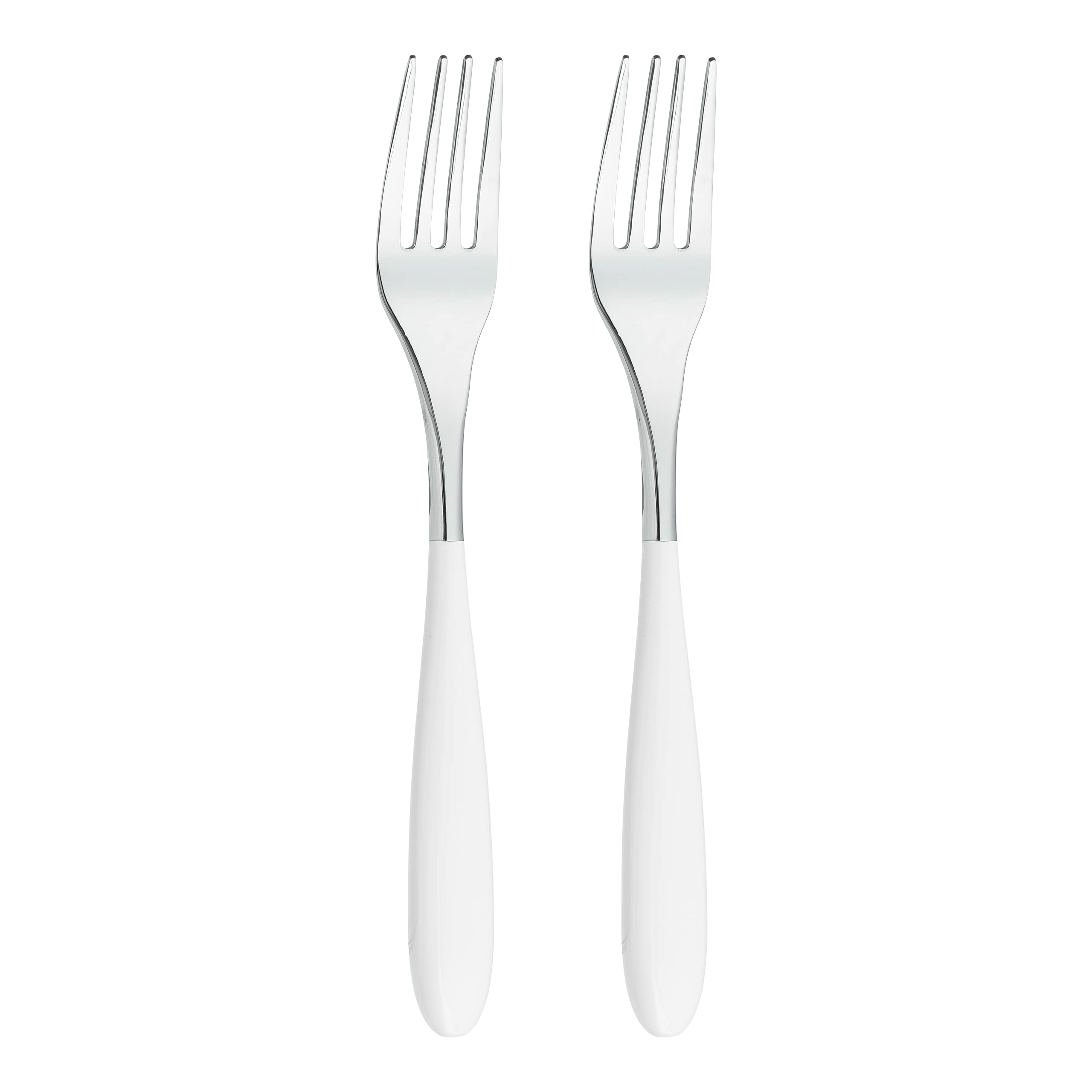 Grunwerg Yin & Yang Table Forks 2TAF650W, 18/10 Stainless Steel, Set of 2, White