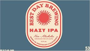 Best Day Brewing, Non Alcoholic Hazy IPA, 6pk, 12 Fl Oz Cans