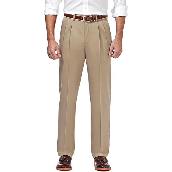 Haggar Men's Premium No Iron Classic Fit Expandable Waist