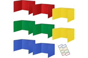 ZSMKJIAYE 8 Pack Desk Dividers for Students Plastic Sturdy and Waterproof Study Carrel Dividers Easy to Clean Privacy Folders Colourful Classroom Privacy Shields for School Study Teacher Supplies