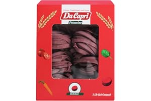 Da Capri Red Beet Fettuccine (Pack Of 2) | Artisanal Homemade Pasta | 16 Oz Vegan & Healthy | 100% Natural & Plant-Based | Easy to make & Fast Cooking