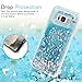 Galaxy S8 Plus Case, YOKIRIN Clear Flexible Silicone Phone Cover Pink Glitter Shiny Liquid Sand Shockproof Protective Case for Samsung Galaxy S8 Plus with One Touch Pen & One Dust Plug, Blue